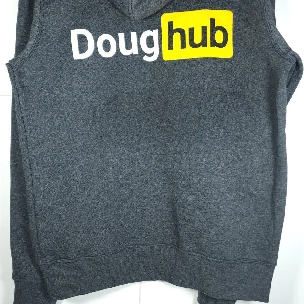 The North Face Men's Small Charcoal Gray DougHub Logo Hooded Pullover NWT